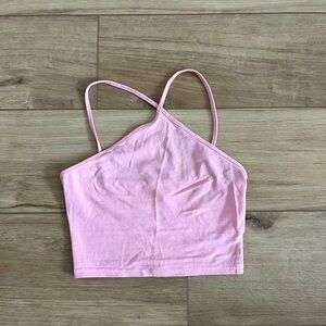 Baby pink cotton crop top